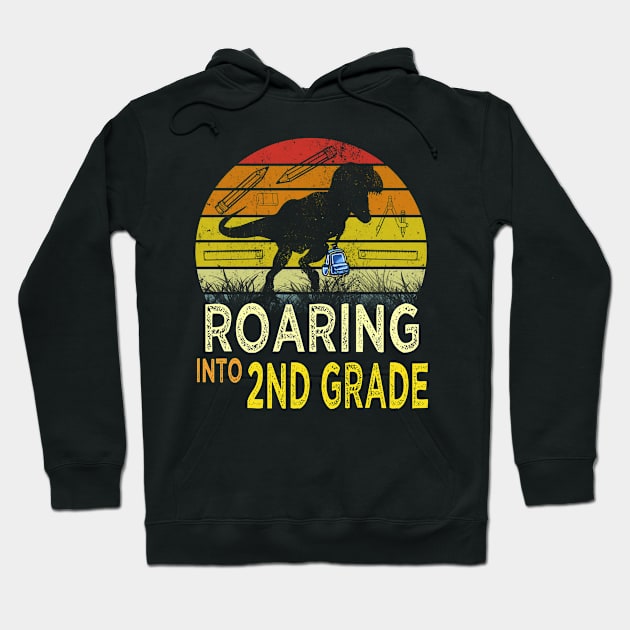 roaring into 2nd grade Hoodie by Leosit